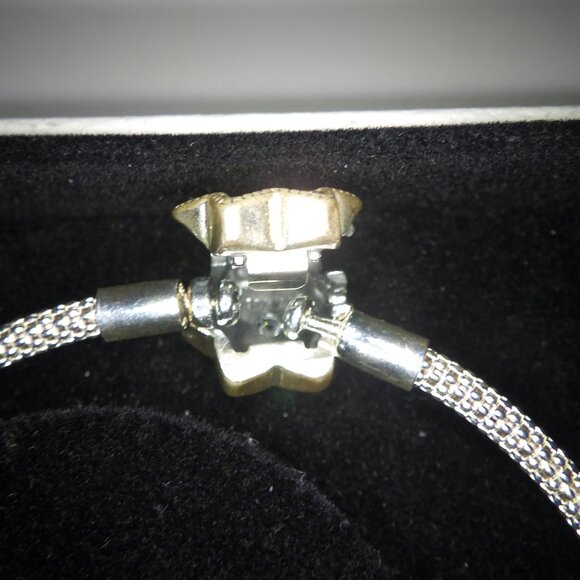 PANDORA Sterling Silver SHINE BRIGHT SNOWFLAKE Mesh Bangle Bracelet STAR NWB - Picture 4 of 9